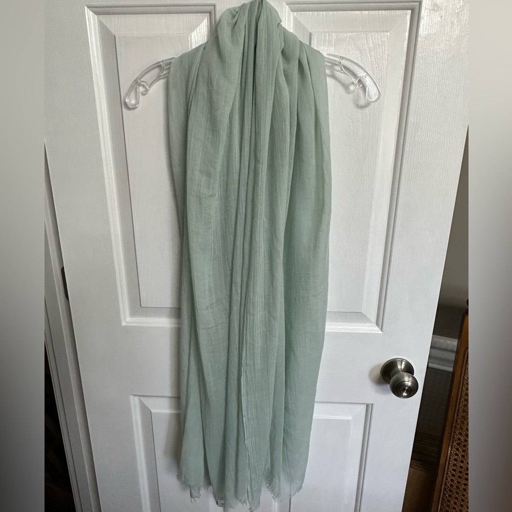 NWT *J. JILL* Lightweight Chiffon-Type Long Scarf - Seaglass/Mint Green - 78x38